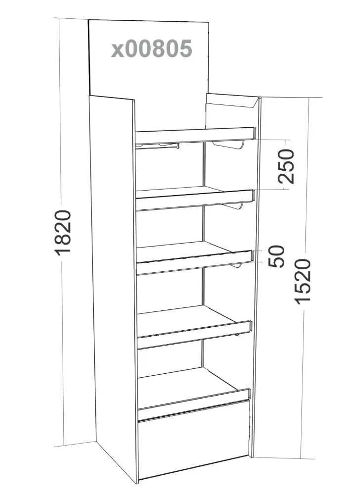 Дисплей картонний на 5 полиць