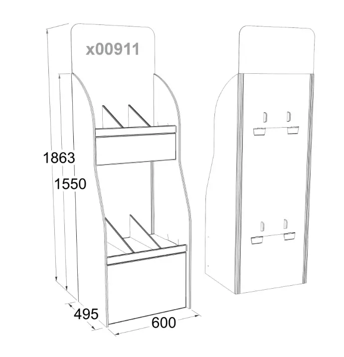 Картонний дисплей на 2 полиці