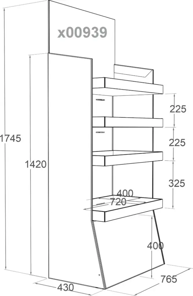 Дисплей на 4 полиці