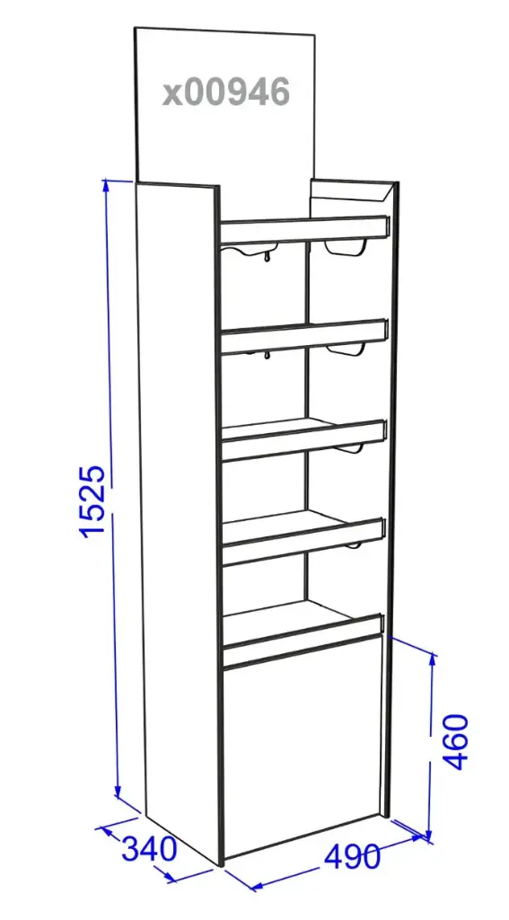 Дисплей картонний на 5 полиць