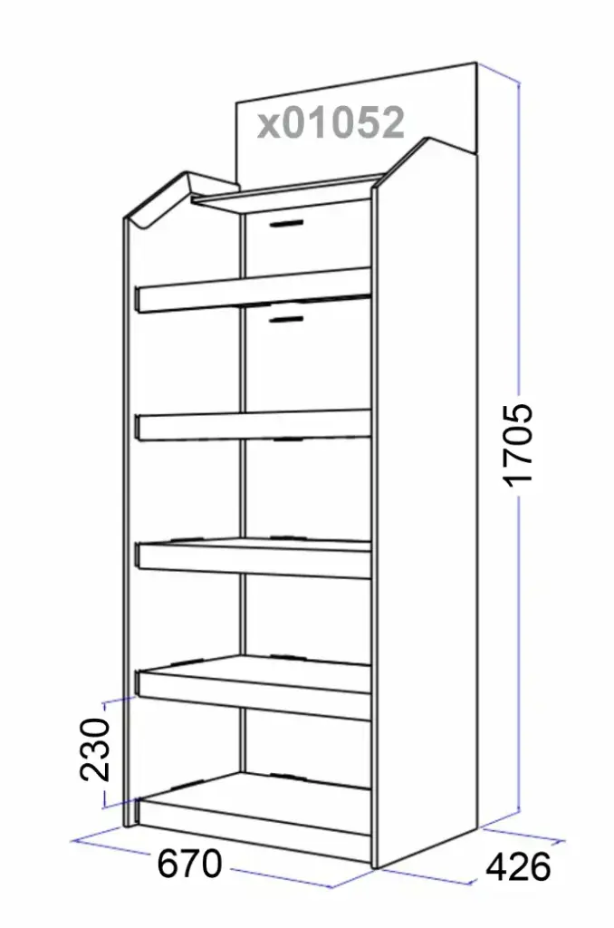 Дисплей з картону на 6 полиць