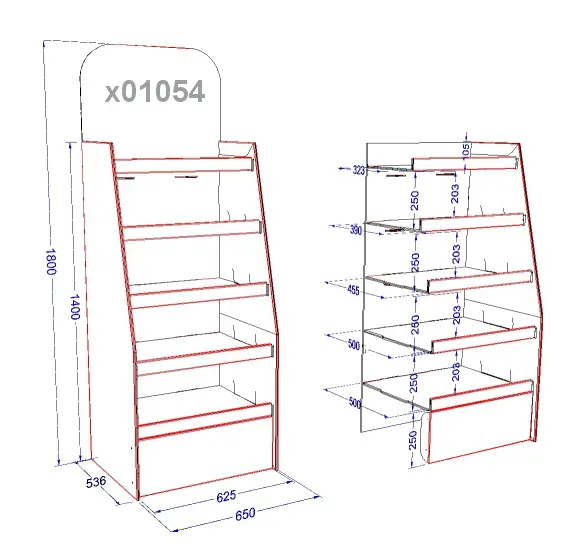Дисплей картонний 5 полиць