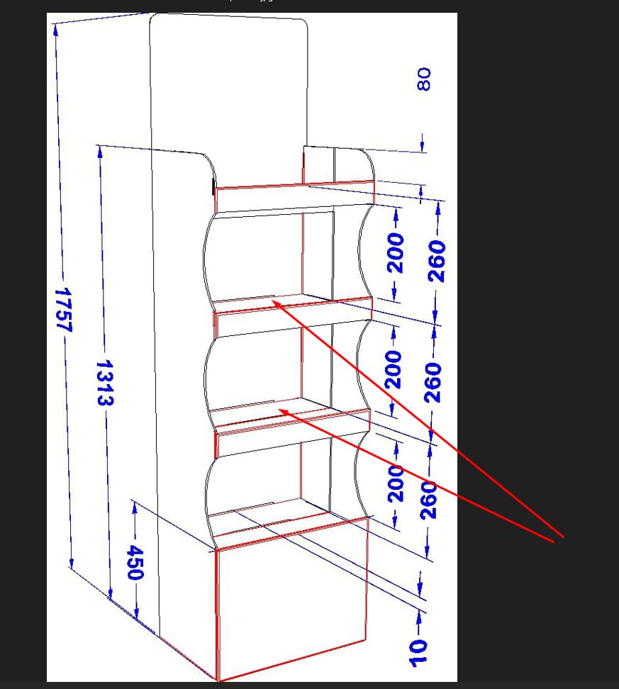 Дисплей для парфюмерії  4 полиці