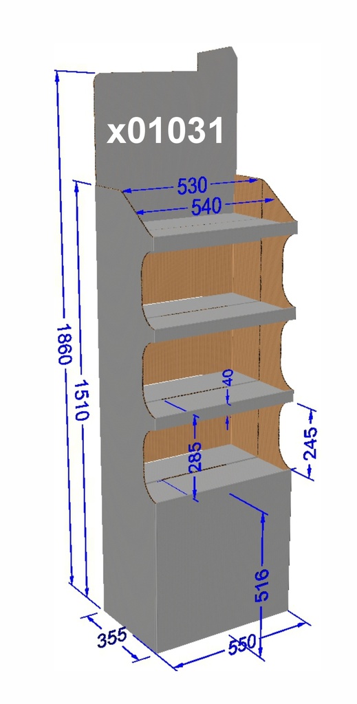 Дисплей на 4 полиці