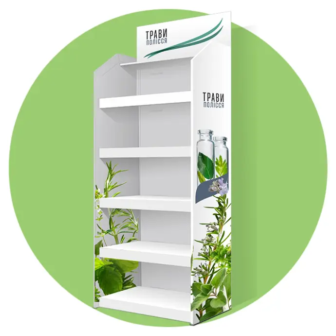 Дисплей из картона на 6 полок